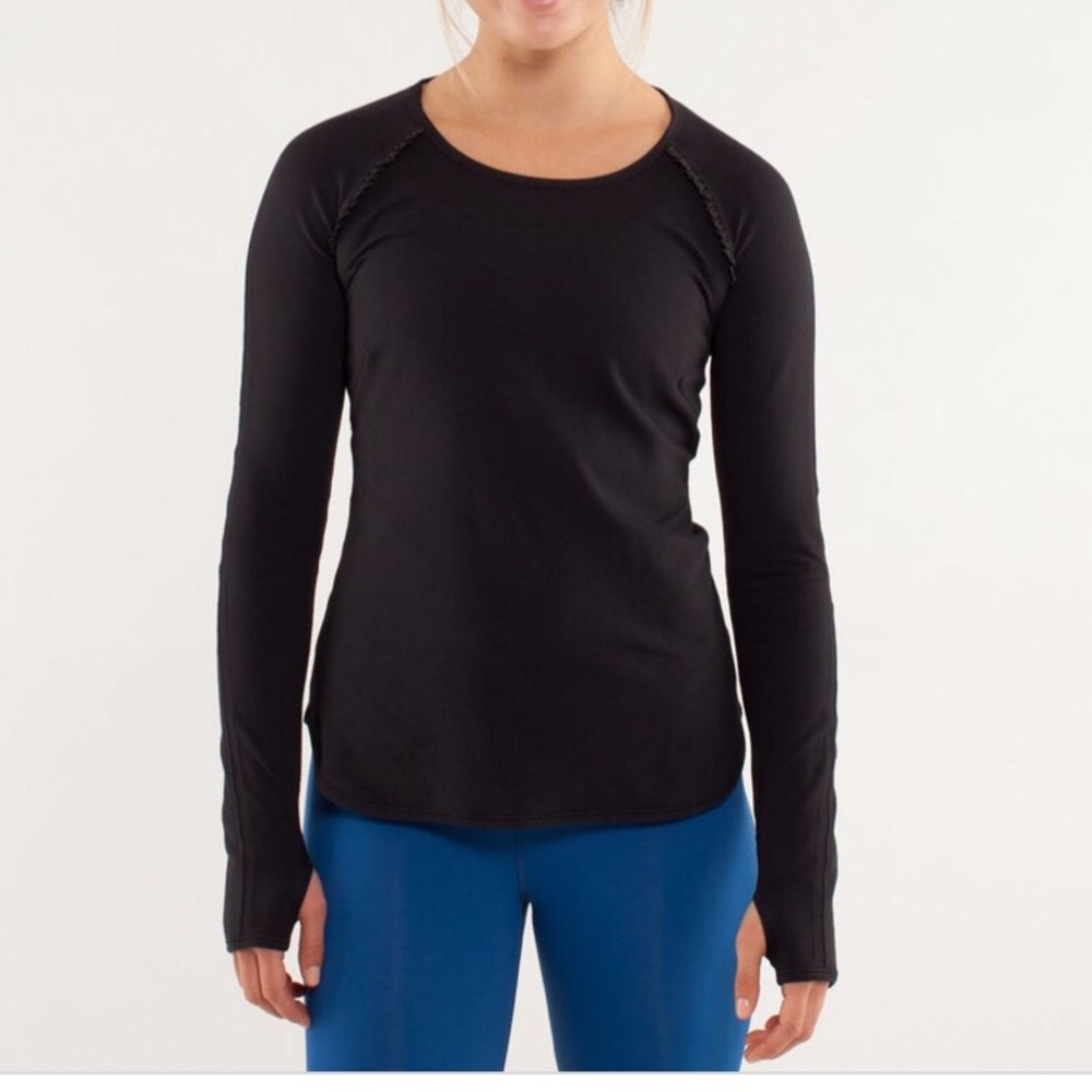 Lululemon Runder Under Long Sleeve Top Ruffles - Picture 3 of 5